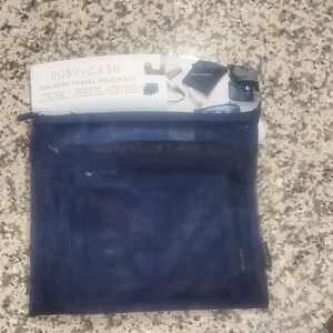 Navy Travel Pouch Set